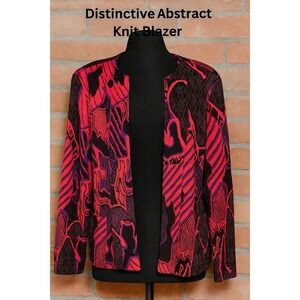 Vintage Donovan-Galvani  OfAbstract Blazer Red Purple  80s  Jacket size small